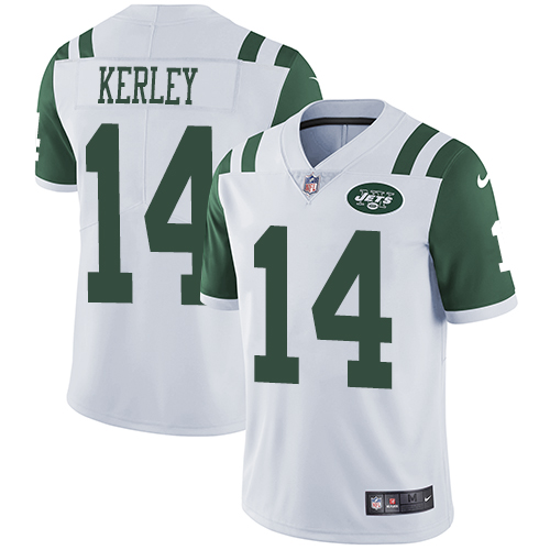 Men's Nike New York Jets #14 Jeremy Kerley White Vapor Untouchable Limited Player NFL Jersey
