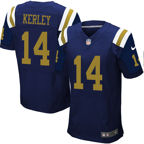 Men's Nike New York Jets #14 Jeremy Kerley Elite Navy Blue Alternate NFL Jersey