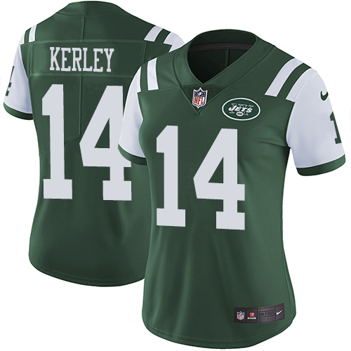Women's Nike New York Jets #14 Jeremy Kerley Green Team Color Vapor Untouchable Limited Player NFL Jersey
