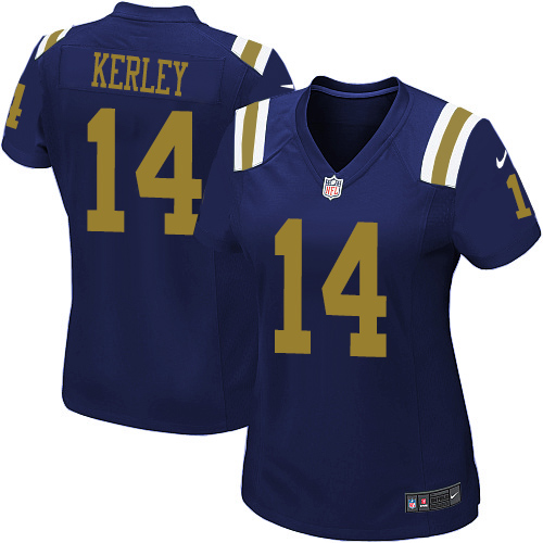 Women's Nike New York Jets #14 Jeremy Kerley Elite Navy Blue Alternate NFL Jersey