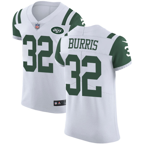Men's Nike New York Jets #32 Juston Burris Elite White NFL Jersey