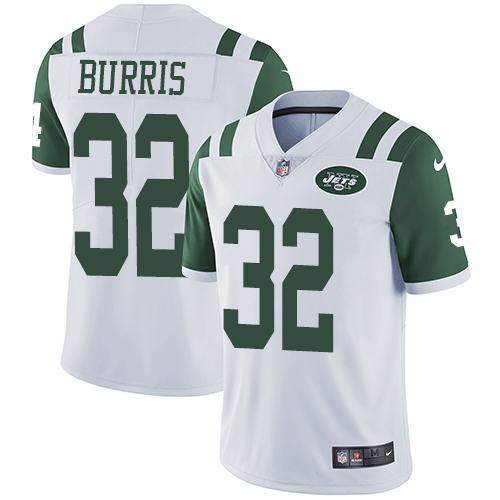 Men's Nike New York Jets #32 Juston Burris White Vapor Untouchable Limited Player NFL Jersey