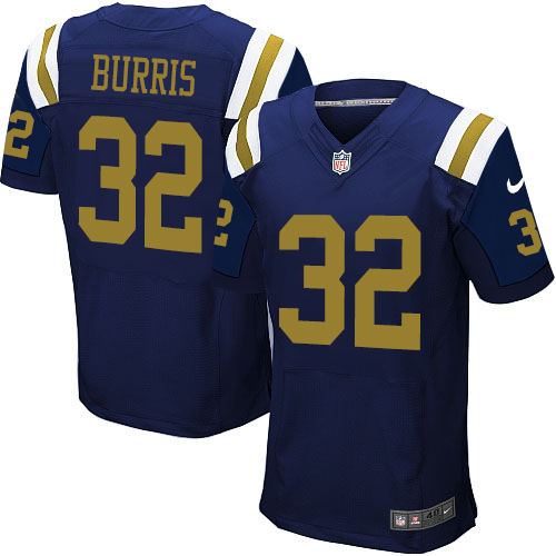 Men's Nike New York Jets #32 Juston Burris Elite Navy Blue Alternate NFL Jersey