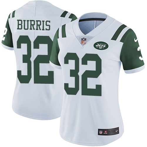 Women's Nike New York Jets #32 Juston Burris White Vapor Untouchable Limited Player NFL Jersey