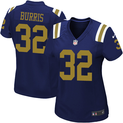 Women's Nike New York Jets #32 Juston Burris Elite Navy Blue Alternate NFL Jersey