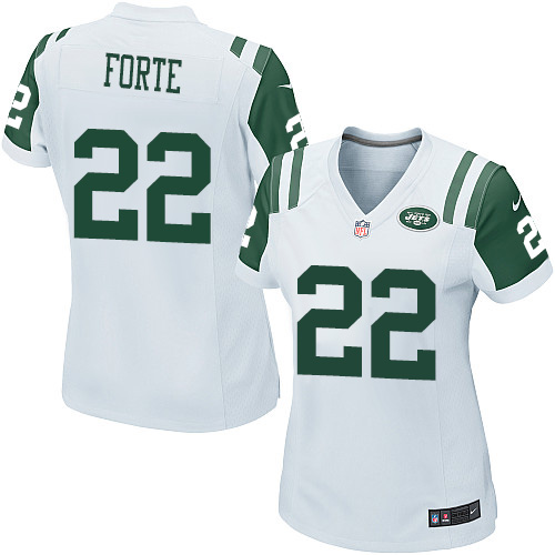 Women's Nike New York Jets #22 Matt Forte Game White NFL Jersey