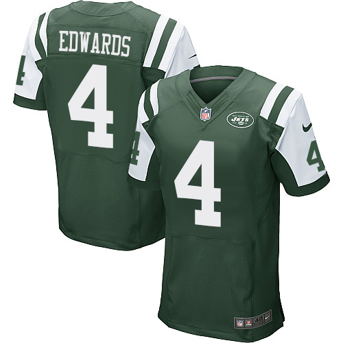 Men's Nike New York Jets #4 Lac Edwards Green Team Color Vapor Untouchable Elite Player NFL Jersey