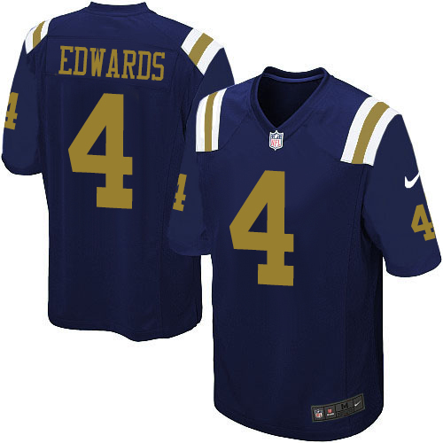 Men's Nike New York Jets #4 Lac Edwards Limited Navy Blue Alternate NFL Jersey