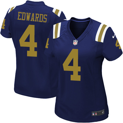Women's Nike New York Jets #4 Lac Edwards Limited Navy Blue Alternate NFL Jersey