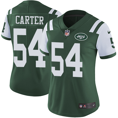 Women's Nike New York Jets #54 Bruce Carter Green Team Color Vapor Untouchable Elite Player NFL Jersey
