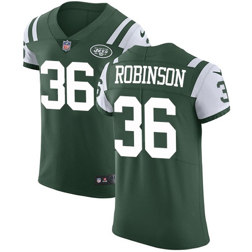 Men's Nike New York Jets #36 Rashard Robinson Green Team Color Vapor Untouchable Elite Player NFL Jersey