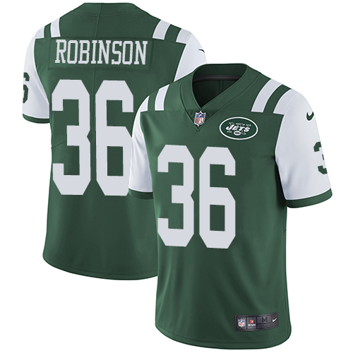 Men's Nike New York Jets #36 Rashard Robinson Green Team Color Vapor Untouchable Limited Player NFL Jersey