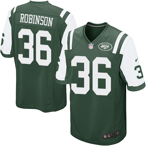 Men's Nike New York Jets #36 Rashard Robinson Game Green Team Color NFL Jersey
