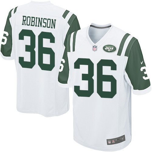 Men's Nike New York Jets #36 Rashard Robinson Game White NFL Jersey
