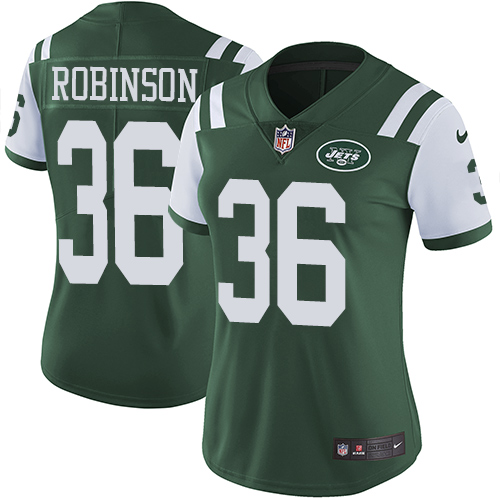 Women's Nike New York Jets #36 Rashard Robinson Green Team Color Vapor Untouchable Elite Player NFL Jersey