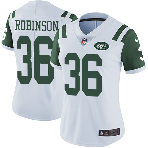 Women's Nike New York Jets #36 Rashard Robinson White Vapor Untouchable Limited Player NFL Jersey