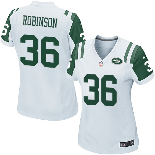 Women's Nike New York Jets #36 Rashard Robinson Game White NFL Jersey