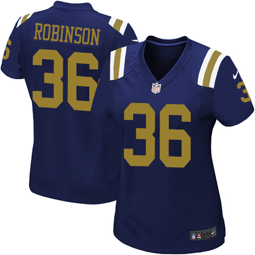 Women's Nike New York Jets #36 Rashard Robinson Limited Navy Blue Alternate NFL Jersey