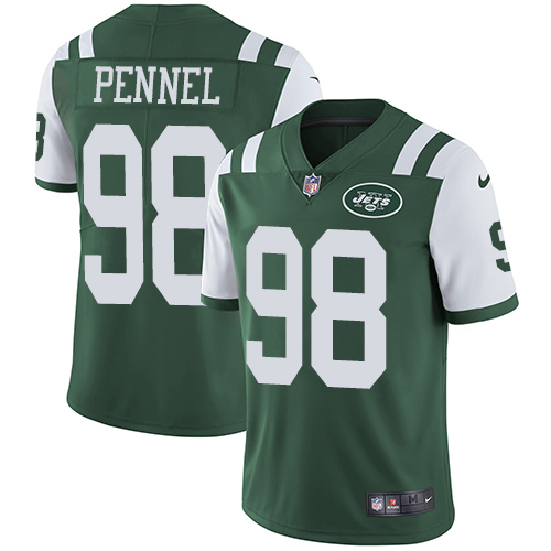 Men's Nike New York Jets #98 Mike Pennel Green Team Color Vapor Untouchable Limited Player NFL Jersey
