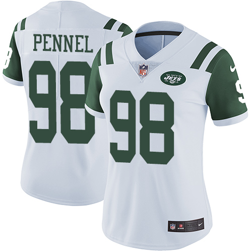Women's Nike New York Jets #98 Mike Pennel White Vapor Untouchable Elite Player NFL Jersey