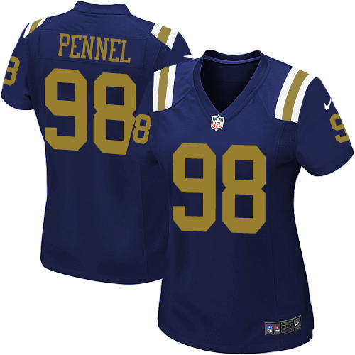 Women's Nike New York Jets #98 Mike Pennel Game Navy Blue Alternate NFL Jersey