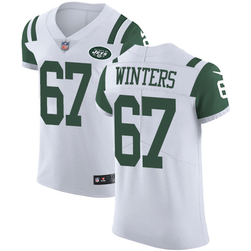 Men's Nike New York Jets #67 Brian Winters Elite White NFL Jersey