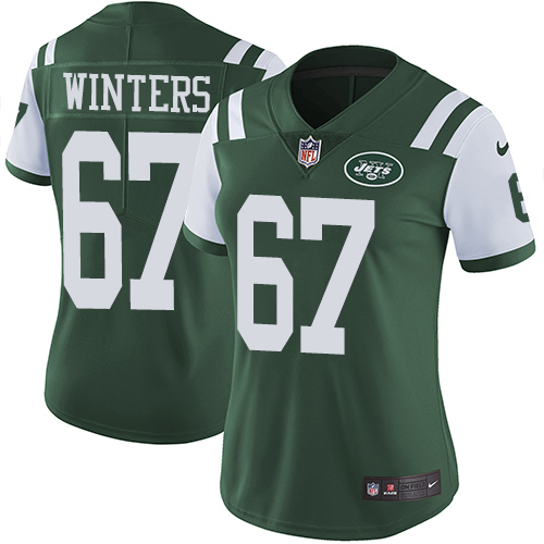 Women's Nike New York Jets #67 Brian Winters Green Team Color Vapor Untouchable Elite Player NFL Jersey