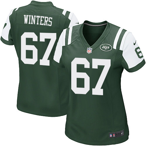 Women's Nike New York Jets #67 Brian Winters Game Green Team Color NFL Jersey