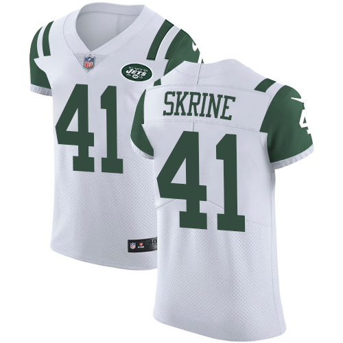 Men's Nike New York Jets #41 Buster Skrine Elite White NFL Jersey