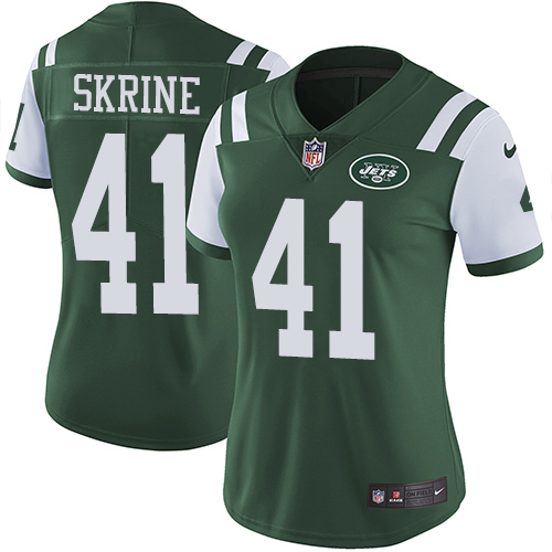 Women's Nike New York Jets #41 Buster Skrine Green Team Color Vapor Untouchable Limited Player NFL Jersey