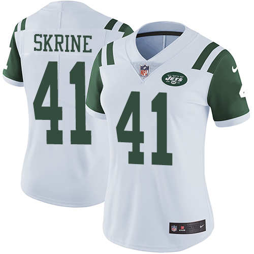 Women's Nike New York Jets #41 Buster Skrine White Vapor Untouchable Elite Player NFL Jersey