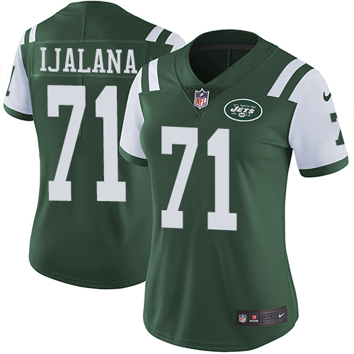 Women's Nike New York Jets #71 Ben Ijalana Green Team Color Vapor Untouchable Elite Player NFL Jersey