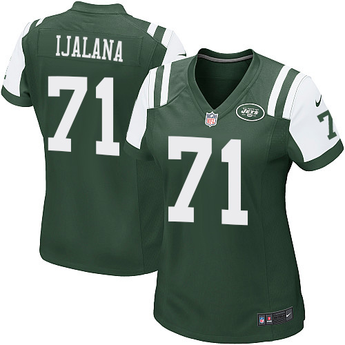 Women's Nike New York Jets #71 Ben Ijalana Game Green Team Color NFL Jersey