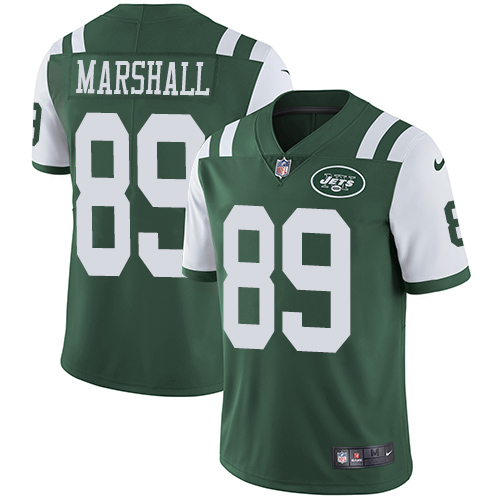 Men's Nike New York Jets #89 Jalin Marshall Green Team Color Vapor Untouchable Limited Player NFL Jersey