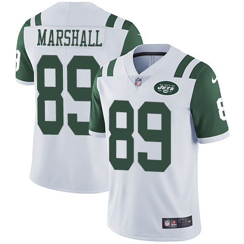 Men's Nike New York Jets #89 Jalin Marshall White Vapor Untouchable Limited Player NFL Jersey