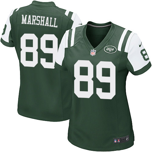 Women's Nike New York Jets #89 Jalin Marshall Game Green Team Color NFL Jersey