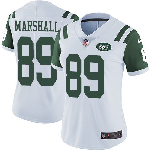 Women's Nike New York Jets #89 Jalin Marshall White Vapor Untouchable Limited Player NFL Jersey