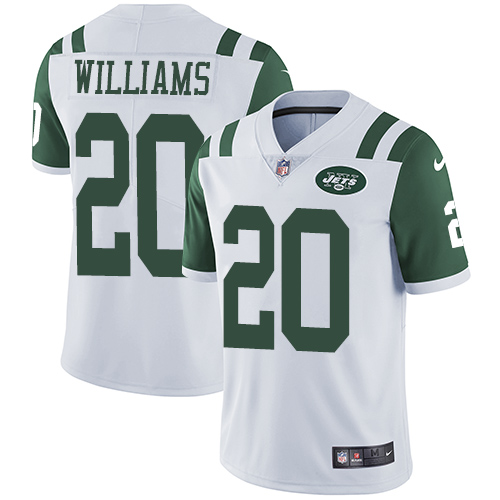 Men's Nike New York Jets #20 Marcus Williams White Vapor Untouchable Limited Player NFL Jersey