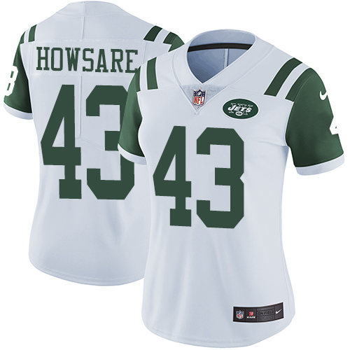 Women's Nike New York Jets #43 Julian Howsare White Vapor Untouchable Elite Player NFL Jersey
