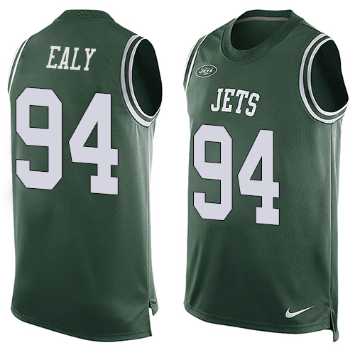 Men's Nike New York Jets #94 Kony Ealy Limited Green Player Name & Number Tank Top NFL Jersey
