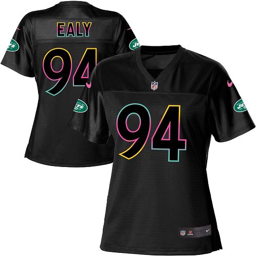 Women's Nike New York Jets #94 Kony Ealy Game Black Fashion NFL Jersey