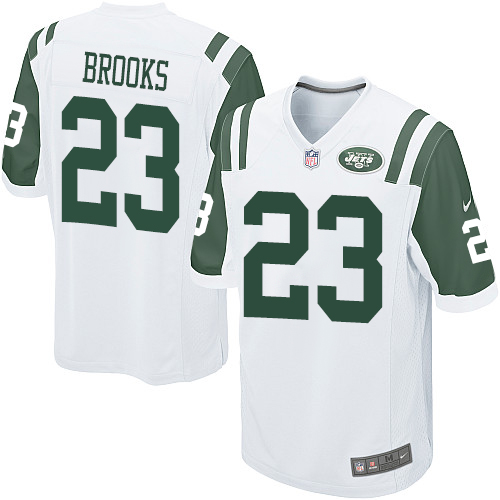 Men's Nike New York Jets #23 Terrence Brooks Game White NFL Jersey