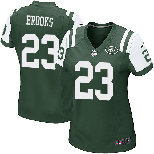 Women's Nike New York Jets #23 Terrence Brooks Game Green Team Color NFL Jersey