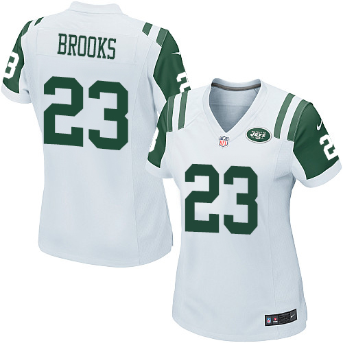 Women's Nike New York Jets #23 Terrence Brooks Game White NFL Jersey