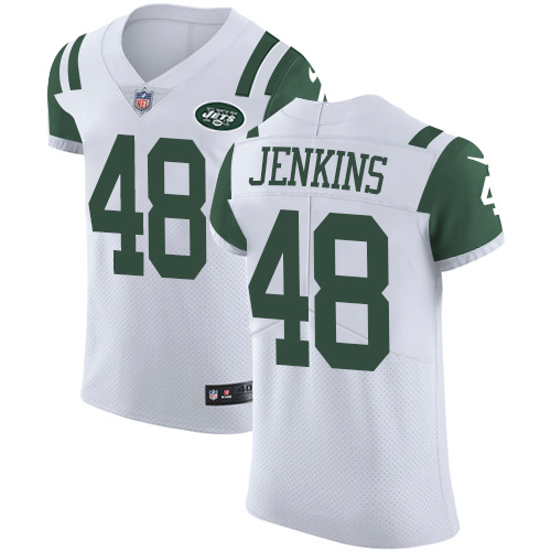 Men's Nike New York Jets #48 Jordan Jenkins Elite White NFL Jersey