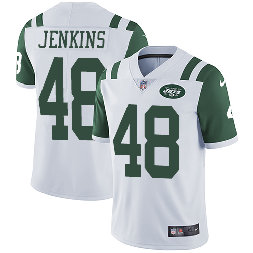 Men's Nike New York Jets #48 Jordan Jenkins White Vapor Untouchable Limited Player NFL Jersey