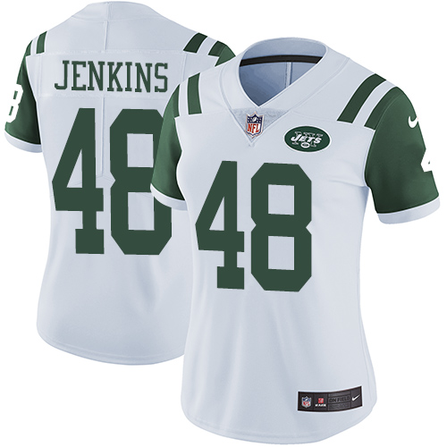 Women's Nike New York Jets #48 Jordan Jenkins White Vapor Untouchable Elite Player NFL Jersey