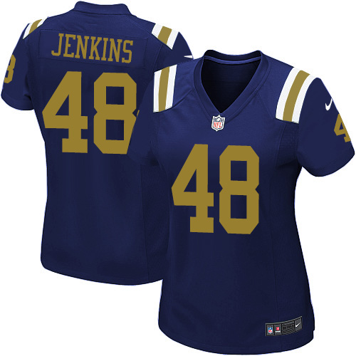 Women's Nike New York Jets #48 Jordan Jenkins Elite Navy Blue Alternate NFL Jersey
