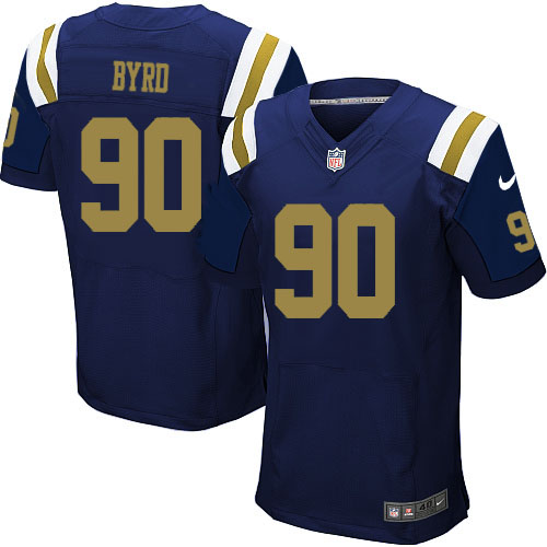 Men's Nike New York Jets #90 Dennis Byrd Elite Navy Blue Alternate NFL Jersey