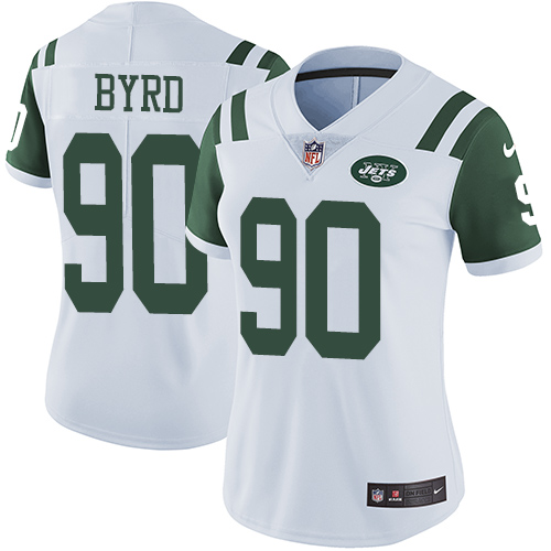Women's Nike New York Jets #90 Dennis Byrd White Vapor Untouchable Elite Player NFL Jersey